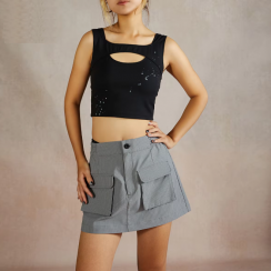 3 Pcs Quick Dry Mid Waist Casual Women Mini Short Sports Skirt With Pockets