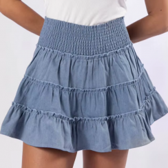 5 Pcs Womens Cotton Comfortable Casual Mini Skirt