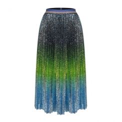 Elegant Fashionable Gradient Womens A Line Umbrella Skirt