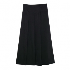 Womens New Fashion Wide Pleated Midi Skirt