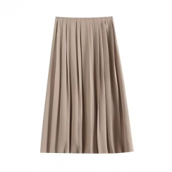 3 Pcs Spring New Fashion Side Zipper Long Pleated Skirt