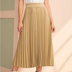 2 Pcs Wide Waist Band Pleated Skirt