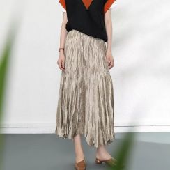 4 Pcs High Quality Women Long Pleated Umbrella Skirt